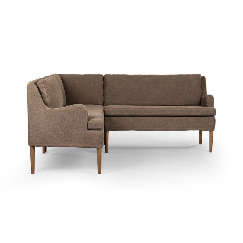 Aurelia Modular 3-Piece Slipcover Sectional, Symmetrical, 34.5" H x 76" W x 76" D, Broadway Coffee Linen
