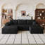 Canapé modulaire Cloud avec 1 repose-pieds (noir)-622447844