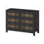 Commode en bois de style rustique avec 6 tiroirs, armoire de rangement pour chambre à coucher avec poignées en métal, noir-1870526896