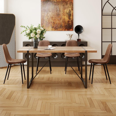 55" Modern Rectangular Dining Table Set
