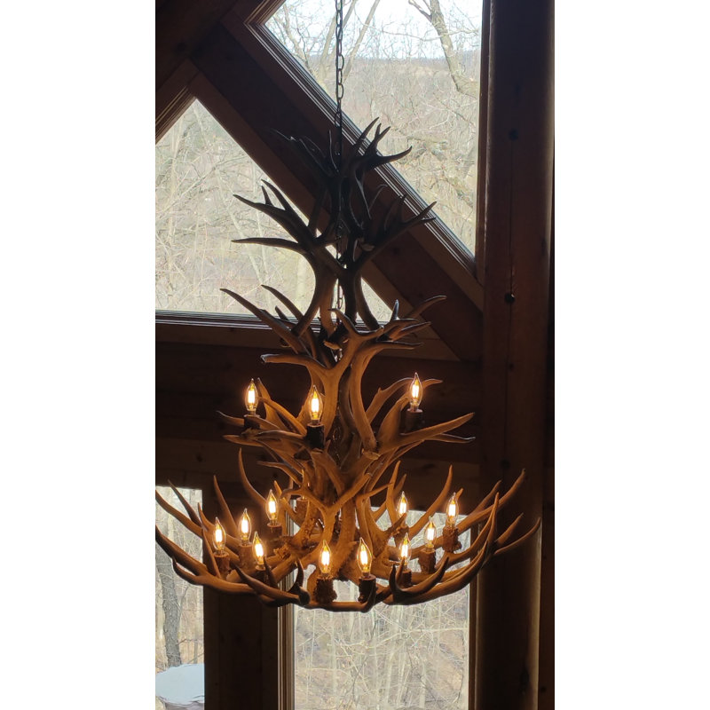 Doliya 9 - Light Dimmable Tiered Chandelier, No, No Shade, Rustic Bronze/Natural Brown