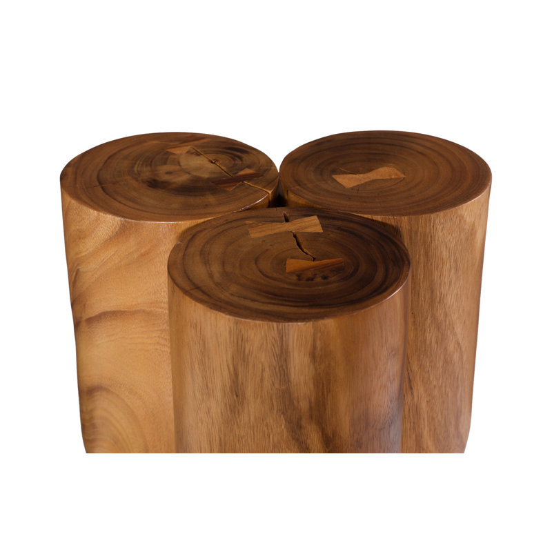 Triflora Side Table, Natural, Large, 16'' H x 18'' W x 18'' D