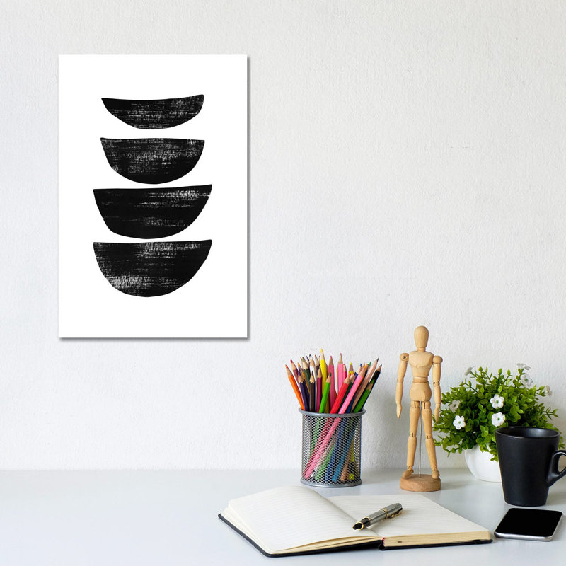 Abstraction IV Black by Nouveau Prints - Wrapped Canvas Gallery-Wrapped Canvas Giclée, 20.32 cm H x 30.48 cm W