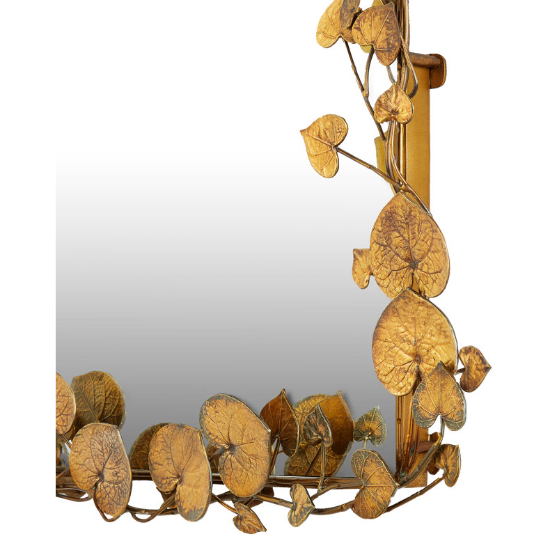 Vinna Arch Brass Leaves Mirror