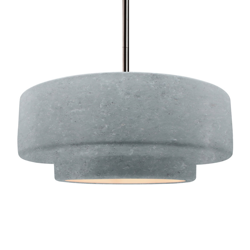 Luminaire suspendu à 1 lumière Meydan, H 6 po x l 16,25 po x P 16,25 po, Nickel brossé, Béton