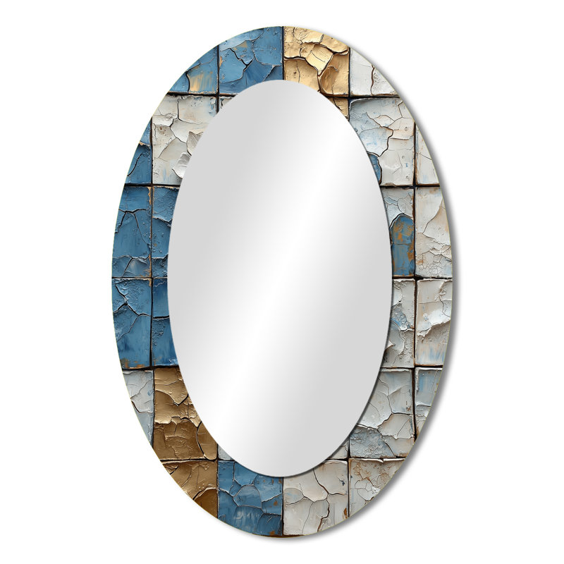 Miroir décoratif géométrique blanc en métal blanc Simplicité nordique I, 36 po x 24 po