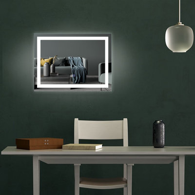 Amrhein Modern Frameless Lighted Makeup Mirror