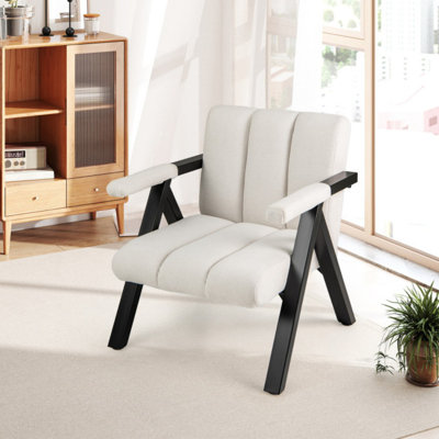 Fauteuil d'appoint surdimensionné avec structure en métal et accoudoirs