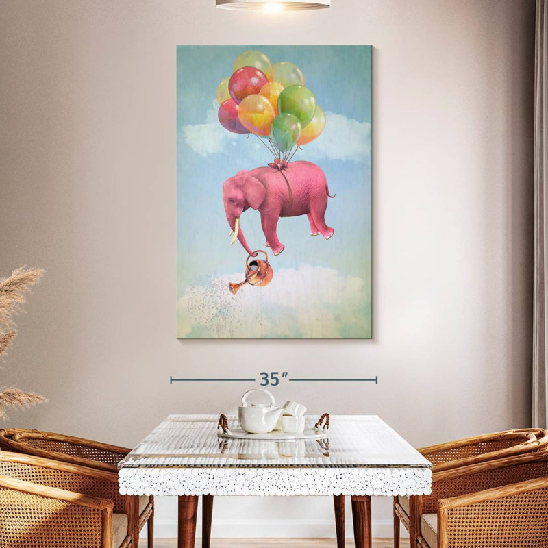Éléphant flottant, H 51 po x l 34 po