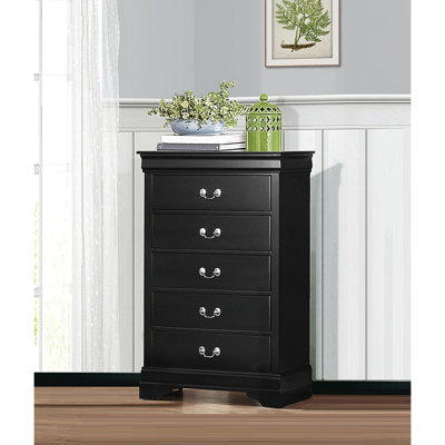 Meuble de rangement traditionnel pour chambre à coucher 1 pièce avec 5 tiroirs de conception classique