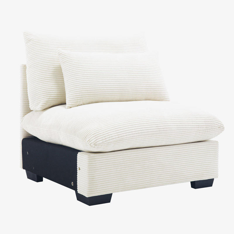 Fauteuil en velours côtelé, Velours côtelé beige