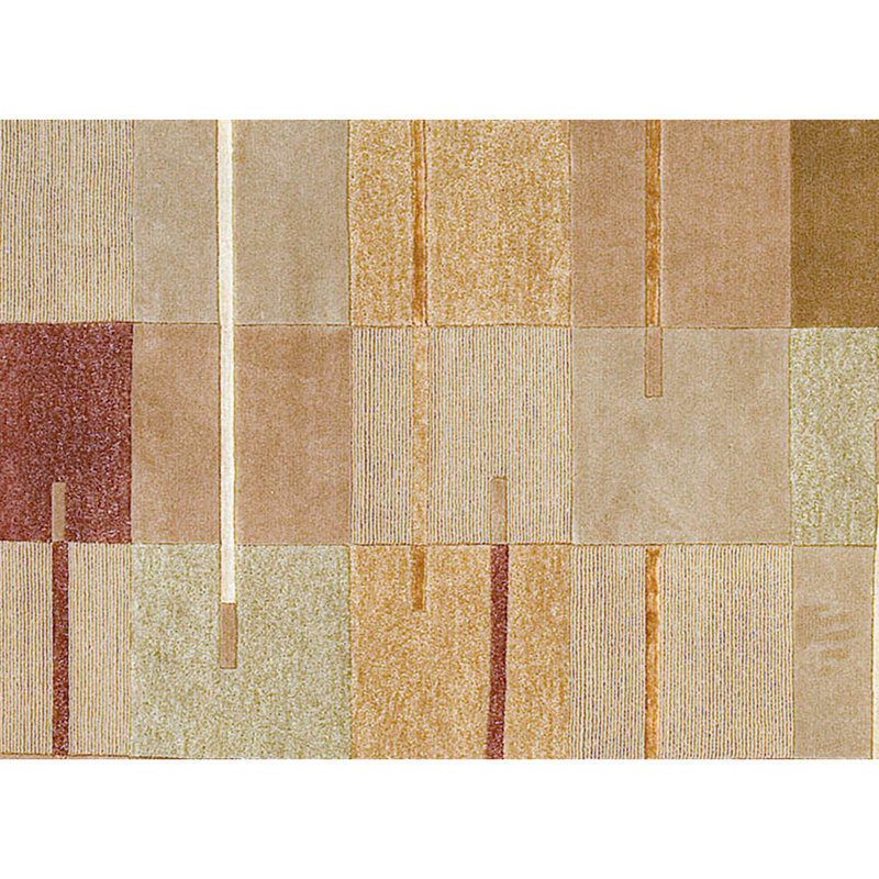 Tapis beige et rouille de haute qualité noué à la main