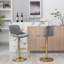 Ensemble de 2 tabourets de bar pivotants avec repose-pieds et base chromés-106865626