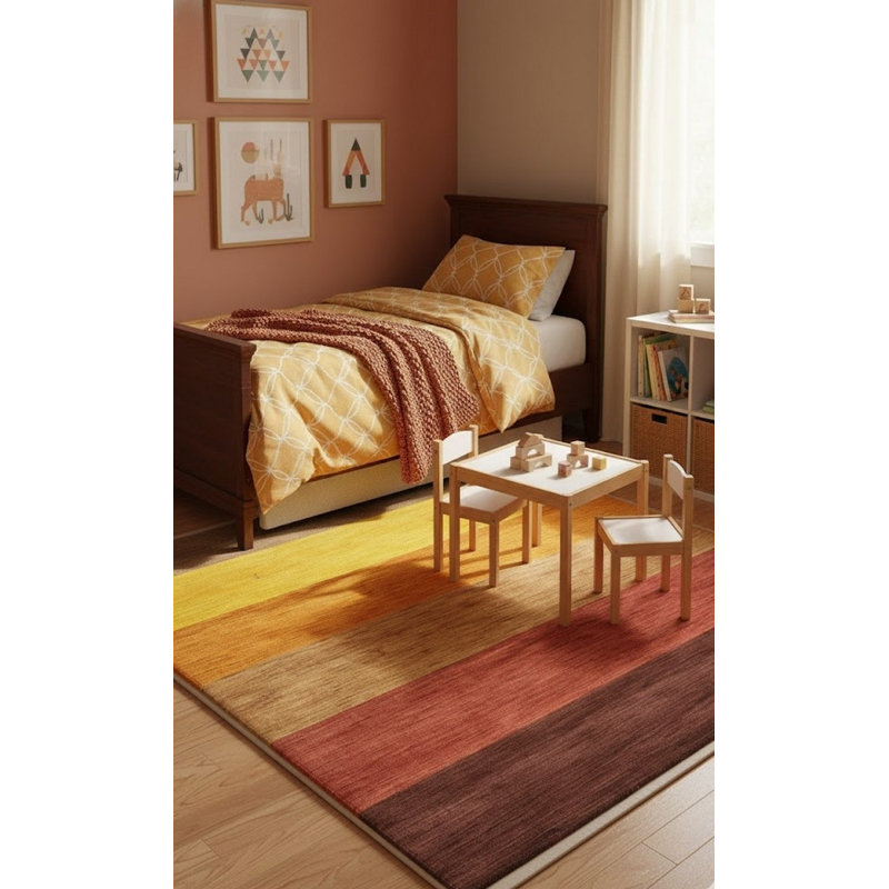 Performance Wool Striped Indoor Rug, Rectangle 5' x 8'