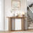 42.5” Oval Fluted Console Table with Storage Shelf – Narrow Entryway Table, Modern Sofa Table for Hallway, Foyer, Living Room, Behind Couch-1706534188