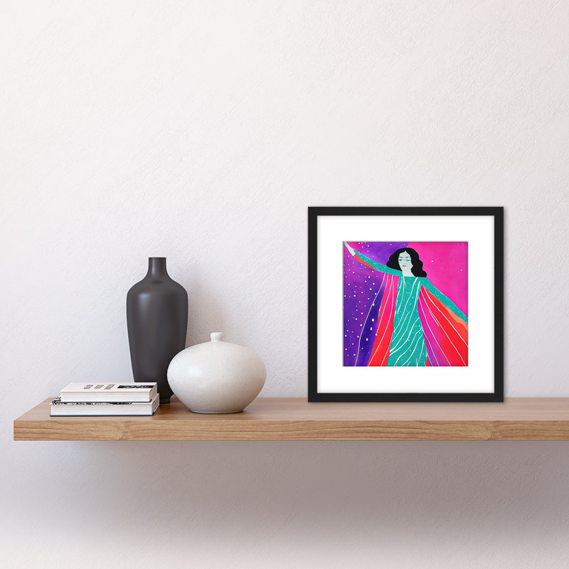 Dancing under Stars Bright Woman 1 Piece Single Picture Frame Painting