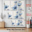 Tableau mural sur toile à motifs floraux bleus (lot de 3)-118089335