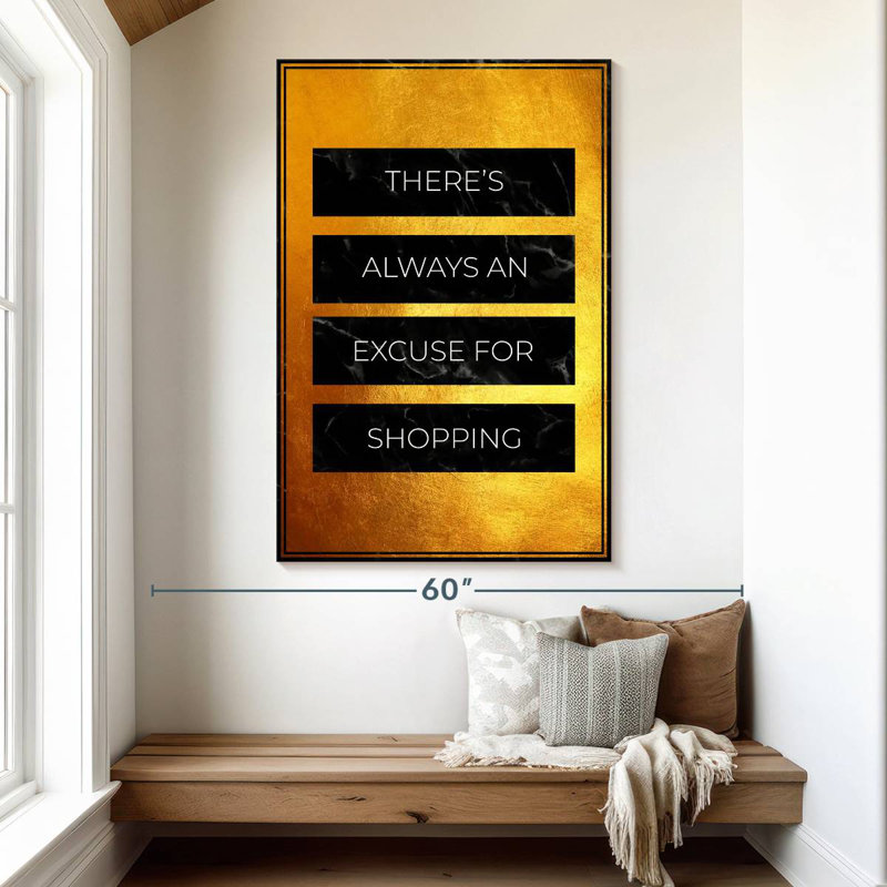 Senne Shopaholic Mantra, 51" H x 34" W