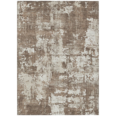 Caelan Brown Washable Indoor-Outdoor Rug - 