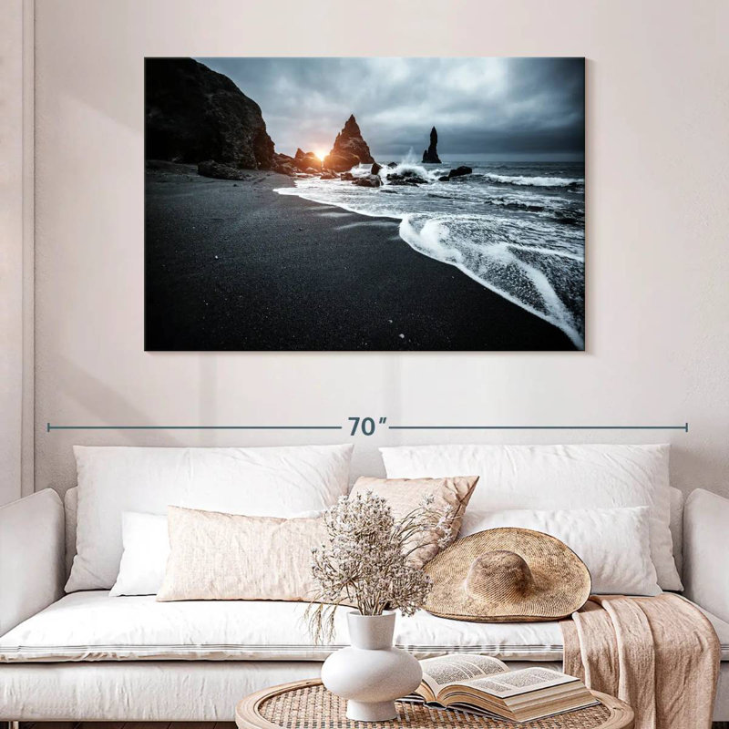 Plage de sable noir Gillard Reynisfjara, H 32 po x l 48 po