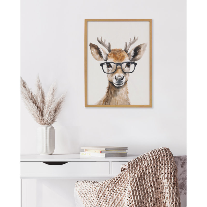 Adorable animal, art mural, Cadre doré, H 12,65 po x l 16,65 po
