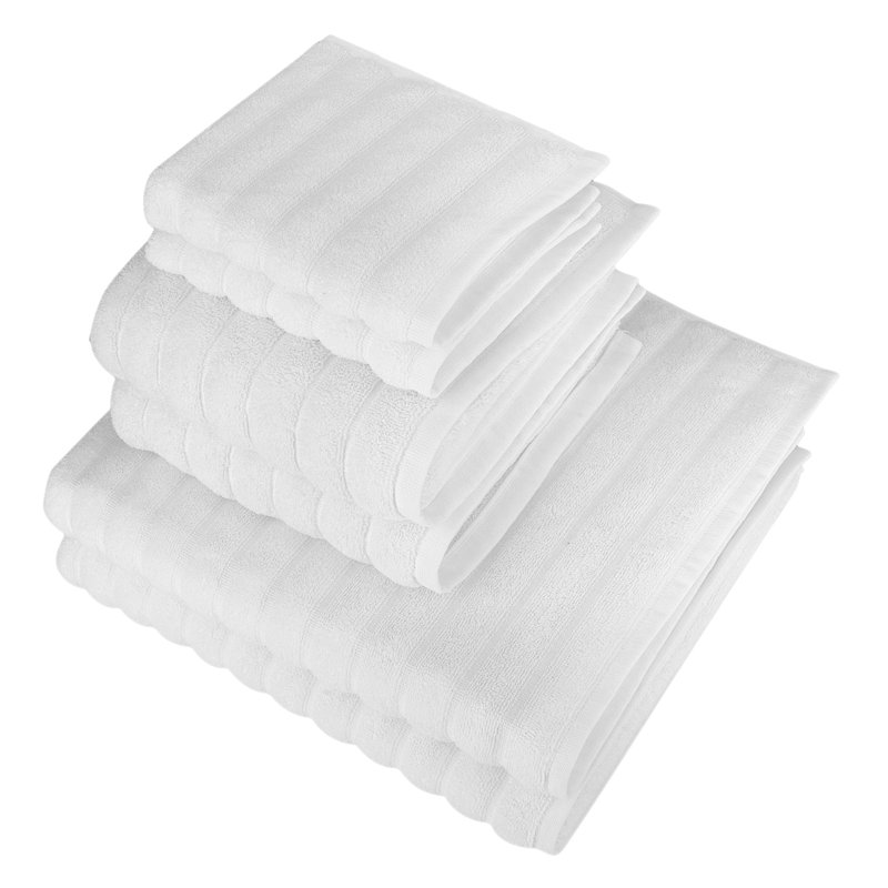 Florentin Turkish Cotton Towels - Piece Set Including Bath, Hand, and Washcloths - Set of 6, White
