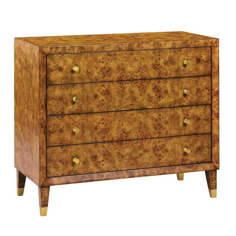 4 - Drawer Dresser, Rustic Burl