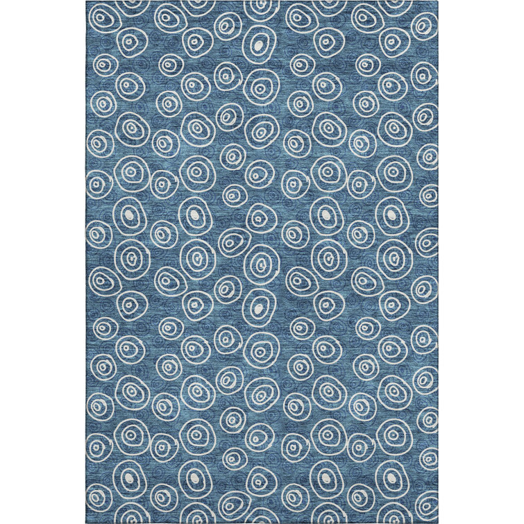 Premium Machine Washable Prisco Blue Rug