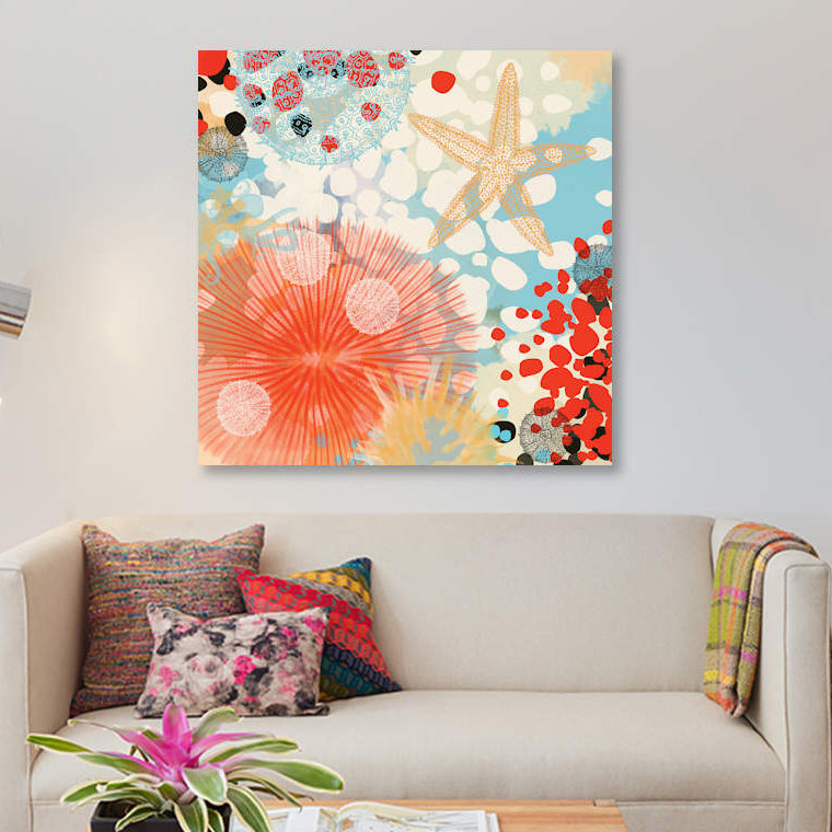 «Exotic Sea Life II» par Irena Orlov, impression sur toile tendue, H 12 po x l 12 po x P 0,75 po, Toile tendue, Pas de tapis