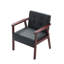  Fauteuil d'appoint en bois noir Pu