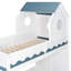 Twin Bunk Bed With House, Drawer, And Led, Bold Color Contrast, Wave - Side, White Style, For 'S Bedrooms Enchanting Style Top, Staircase Storage, Led Lighting, Side Panel, Suitable Shared