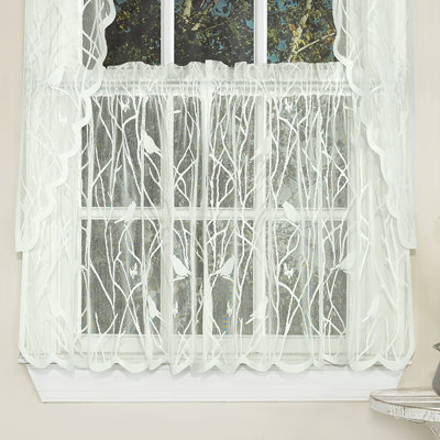 Nauman Floral Ruffled Cafe Curtain