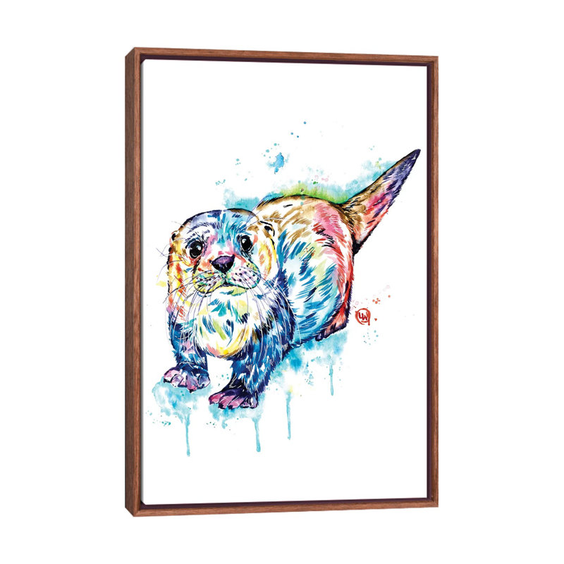 Adorable loutre par Lisa Whitehouse - impression d'art graphique, Pas de tapis, H 60 po x l 40po x P 1,5 po