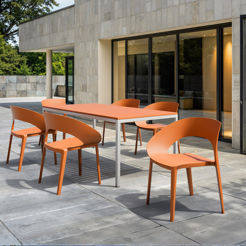 Chaise d'appoint en polypropylène Tropical, Orange tropical