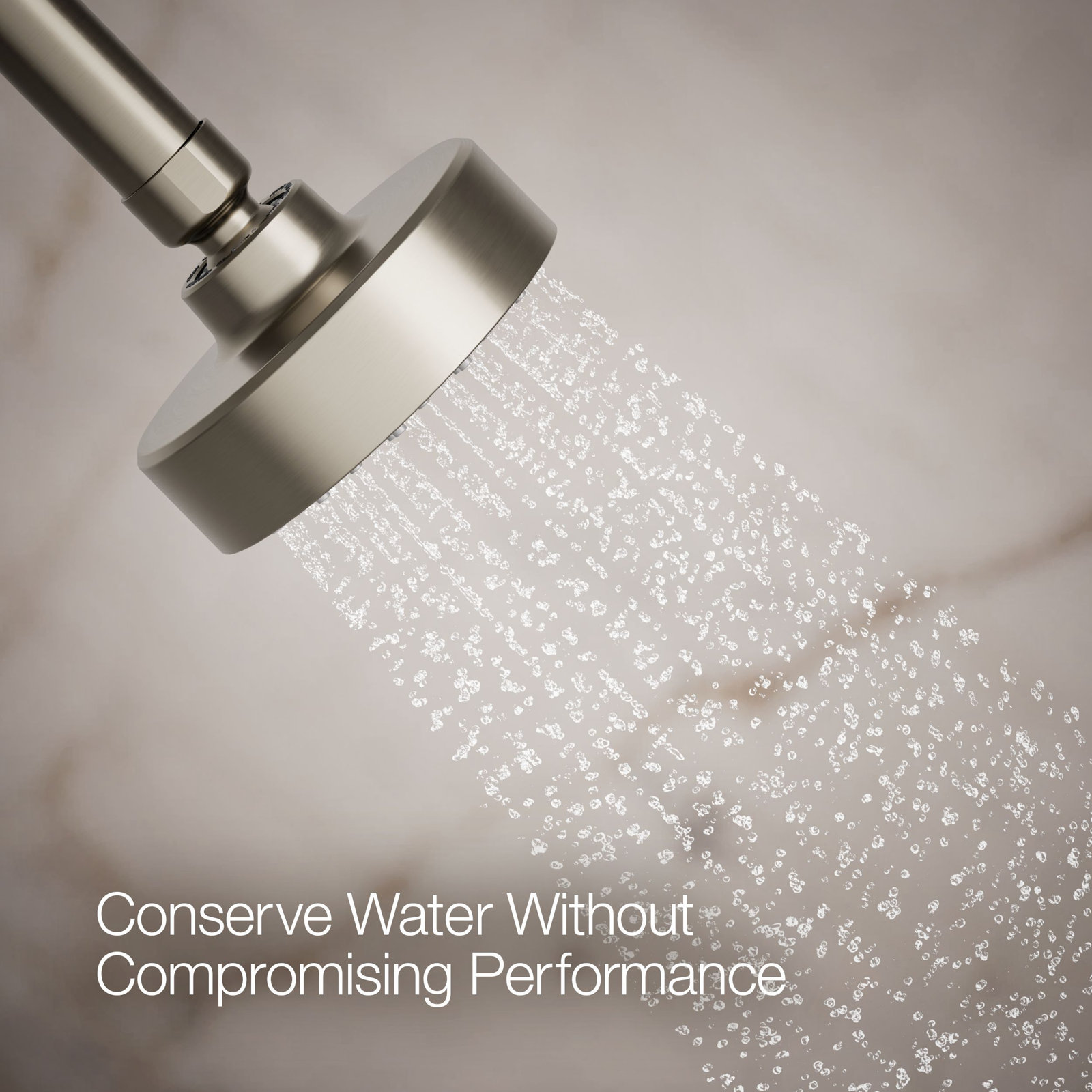 Awaken G90 Single-Function Fixed Shower Head, Vibrant Brushed Nickel, 1.5 GPM