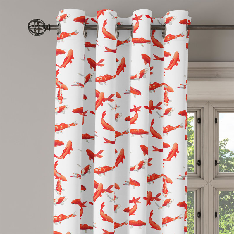 Rideau à 2 panneaux avec œillets Dovecove, 50 po x 108 po, orange, L 50 po x L 108 po