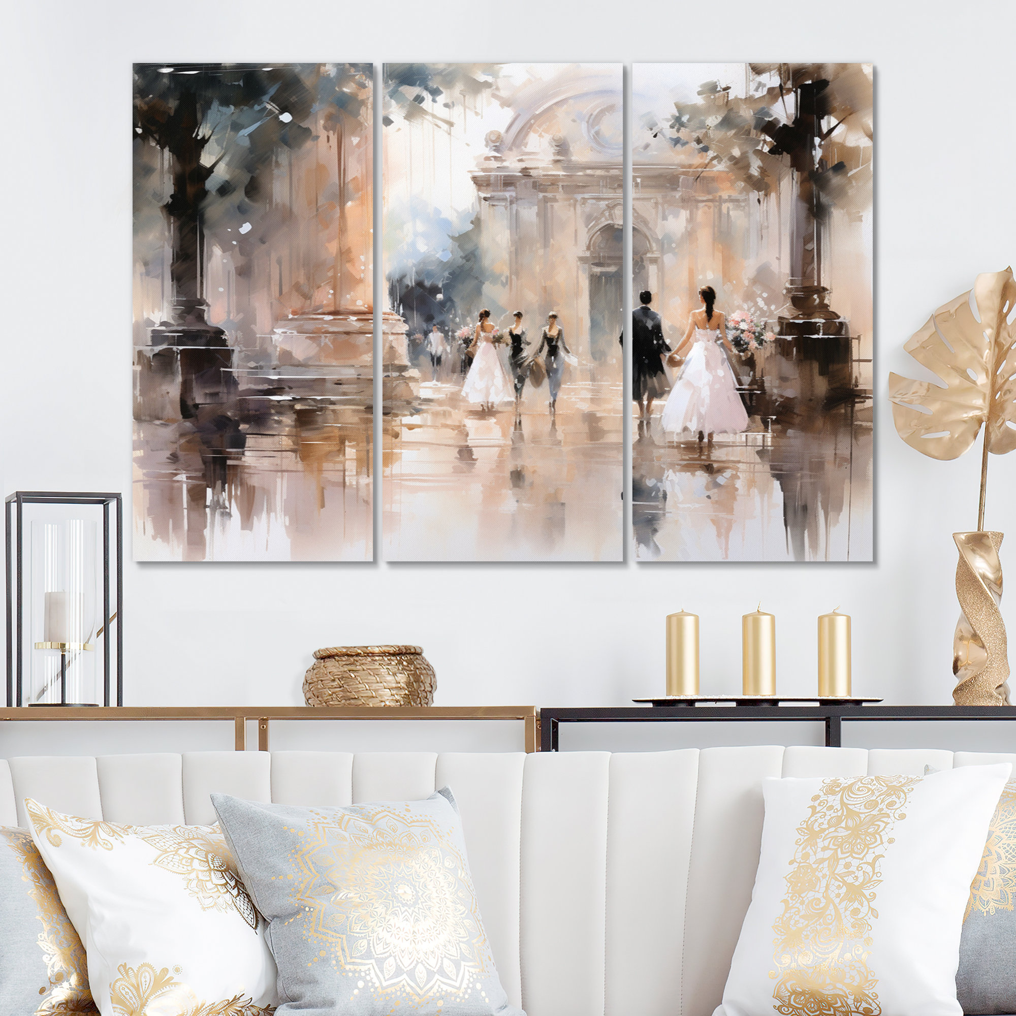 Winston Porter Fashion Impressionist Elegance II On Canvas 3 Pieces ...