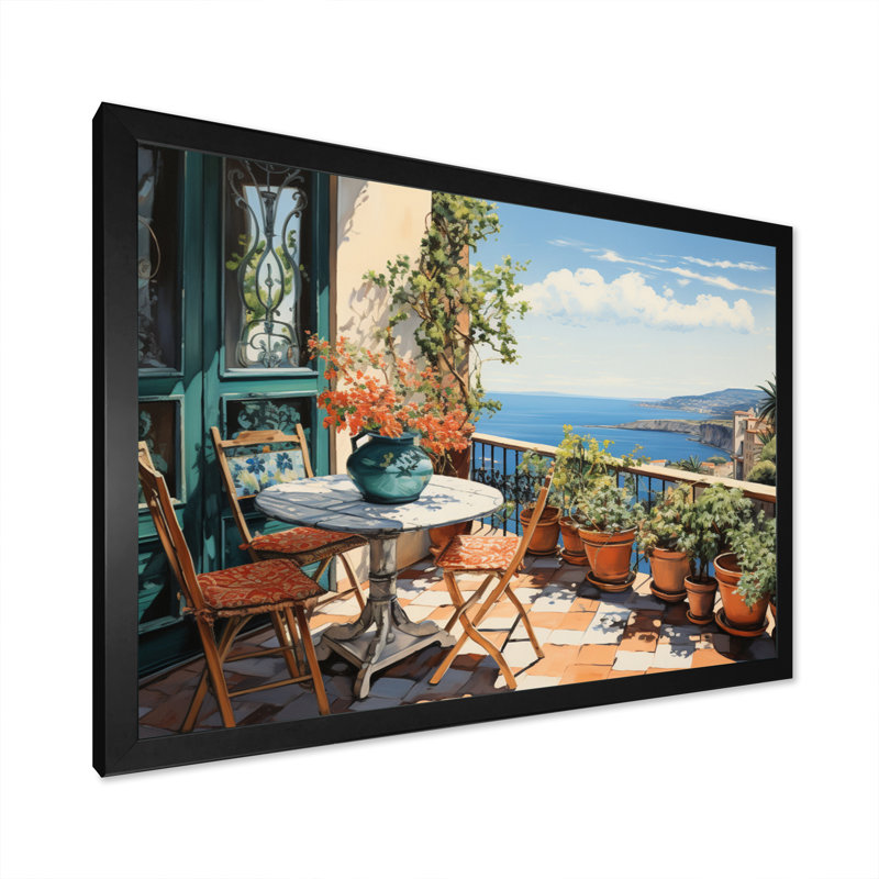 La Dolce, côte italienne I - Italie, art encadré, H 12 po x l 20 po x P 1 po, Cadre simple noir