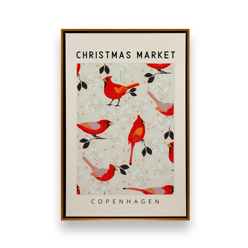 «Copenhagen Christmas Market», reproduction sur toile, Cadre flottant doré, H 18,75 po x l 12,75 po