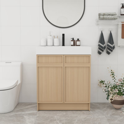  Meuble-lavabo de salle de bain avec lavabo en résine