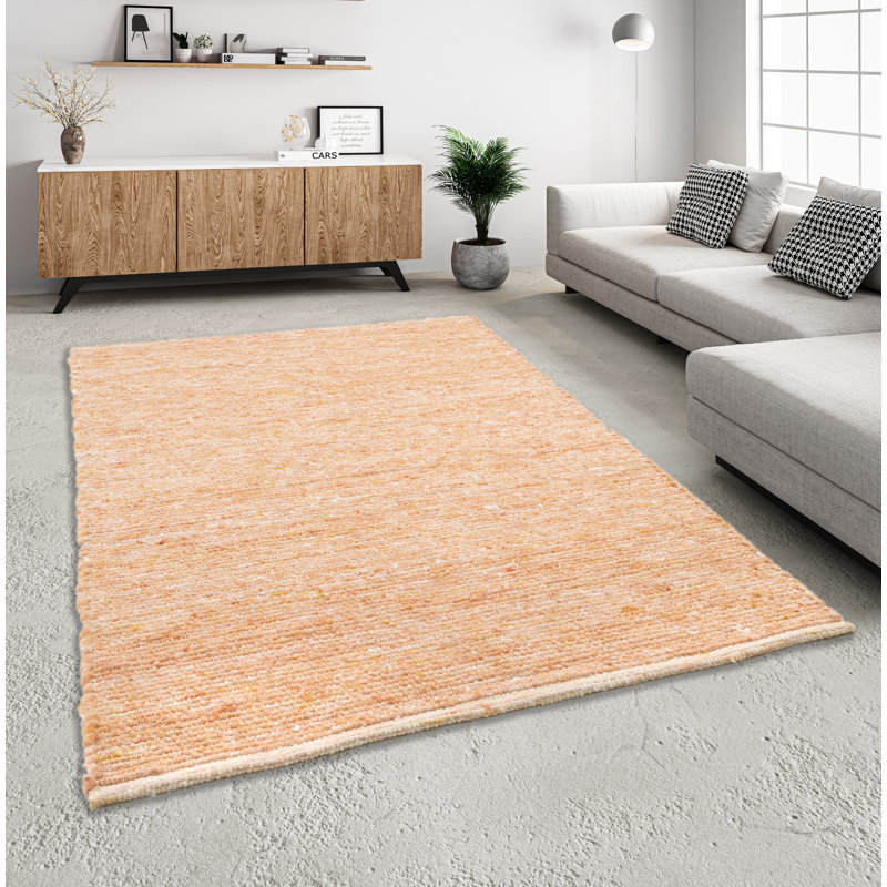 Solid Colour Handmade Area Rug, Rectangular 70 x 130cm