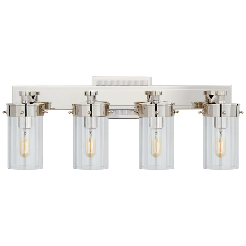 Thomas O'Brien Marais Four-Light Bath Sconce, Clear, Hand-Rubbed Antique Brass