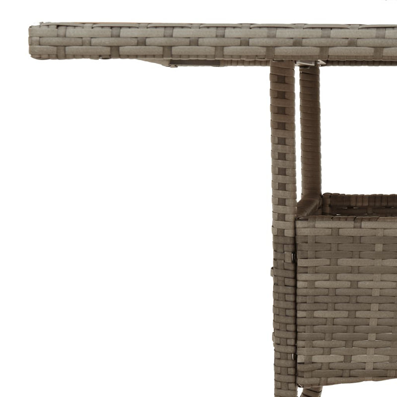 Petronio Square Glass Metal Outdoor Dining Table - 80 cm W 80 cm D, Grey