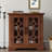 Spacious Dining Sideboard, 2 Clear Tempered Glass Doors, 3 - Height Adjustable Shelf, Material, Dark Oak Finish 33.76"W X 15.69"D 33.54H Sideboard With Modern Functional Design, Door, Interior For-1295425759