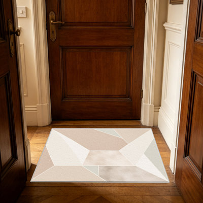 Beige Geometric Facets area rugs for Living Room, Soft and Comfortable, Suitable for all seasons, easy to maintain, machine washable Indoor floor mat, Under Table Farmhouse suitable for Bedroom, Dining Room, Study, Patio, Balcony, Home Decor