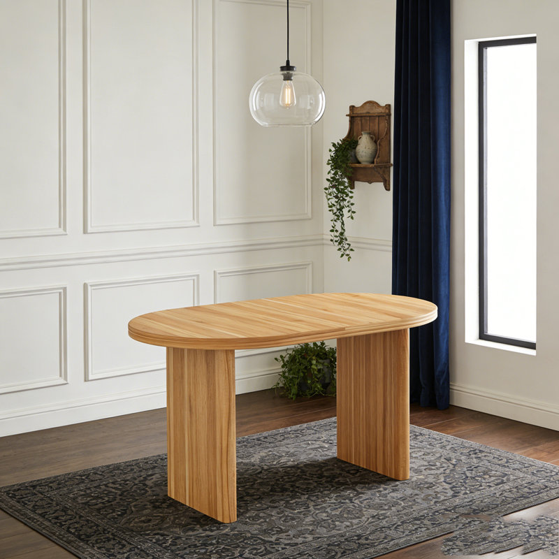 Table de salle à manger extensible Modern, Noyer naturel
