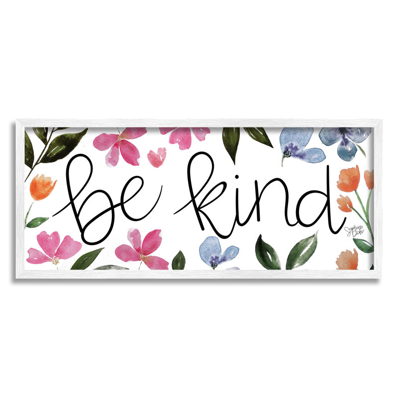 Be Be Floral, fleurs sauvages - impression, H 10 po x l 24 po x P 1,5 po, Giclée encadrée blanc bord de mer