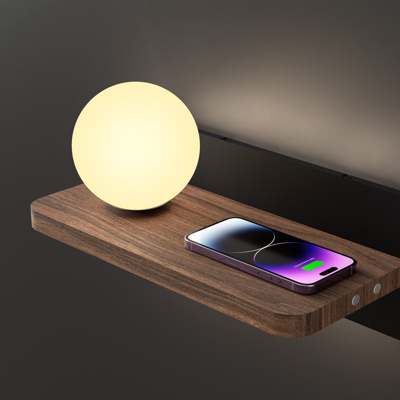 Cahmari Globe LED Wallchiere with Wireless Charger, Left