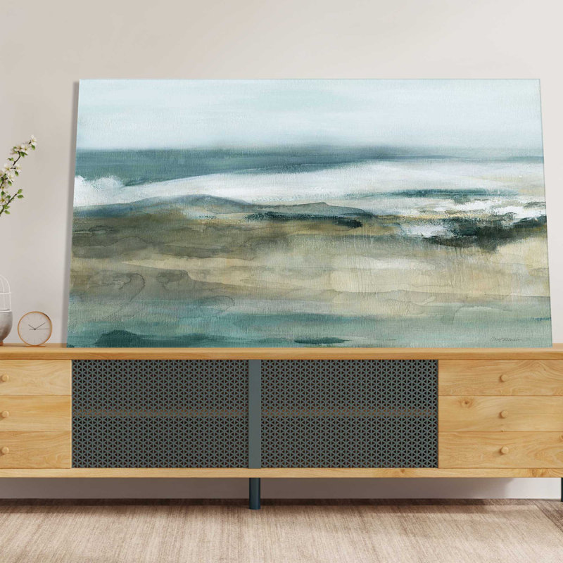 Moody Seas I par Carol Robinson - Peinture, L 30 po x H 18 po, Toile tendue