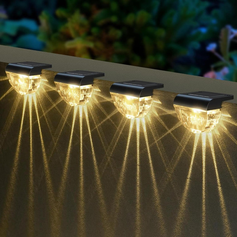 Solar Fence Lights Outdoor, Waterproof Solar Powered Deck Lights With Auto On/off, Led Wall Lights For Patio, Garden, Yard, Steps And Pathway (set Of 6)